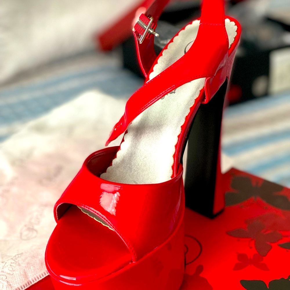 Patent Leather Red platform heels